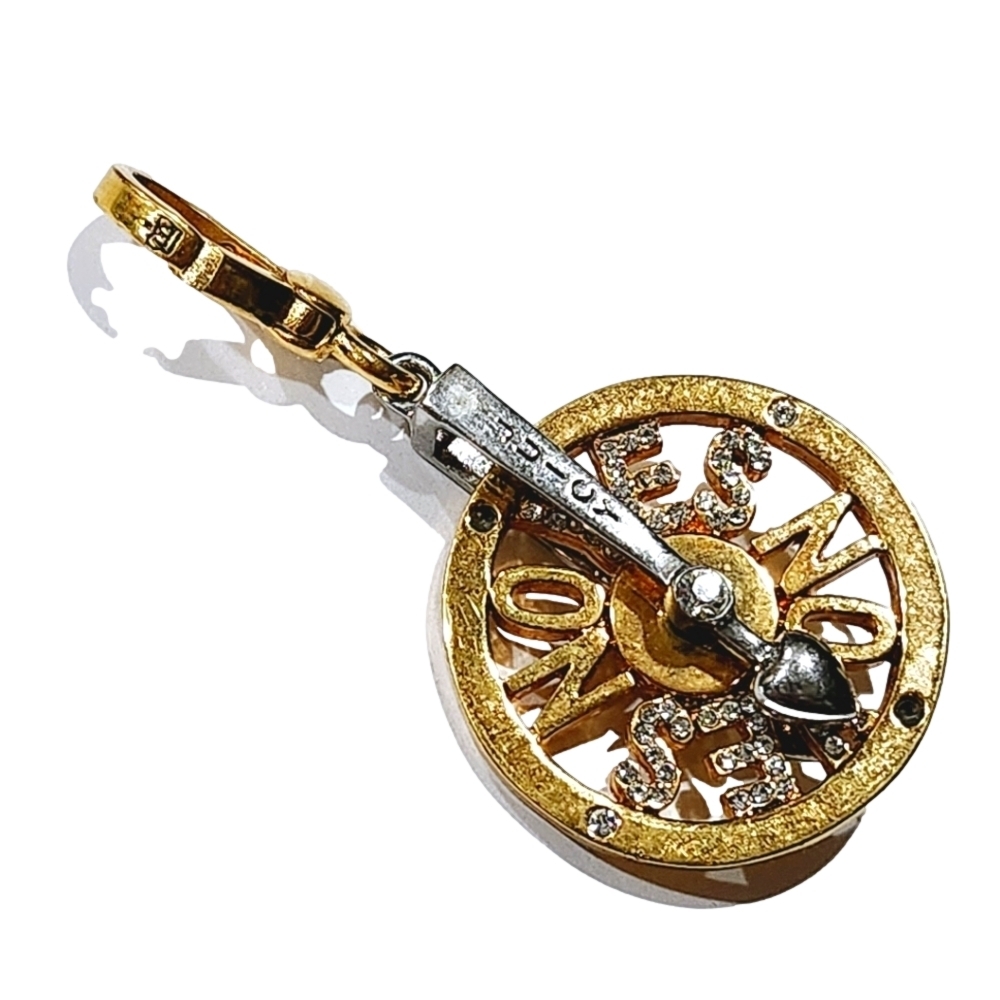 JUICY COUTURE 2007 Gold Plated Wheel of Love Charm Spinning